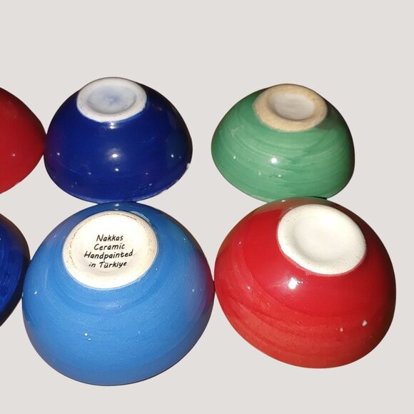 Nakkas Bowls Handpainted Turkish Ceramic Finger Dip Floral Traditional Patterns - Picture 4 of 13